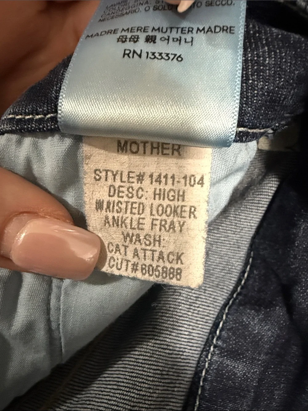 MOTHER Looker Ankle Fray Skinny Jeans Cat Attack High Rise size 24 (US 2)